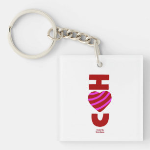 I Love You Acrylic Square Keychain