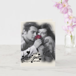 I Love you All My Life - Couple with Red Rose Card