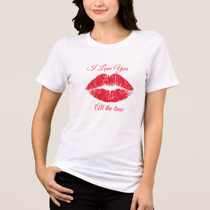 I Love You All the Time White Short Sleeve T-Shirt Tri-Blend Shirt