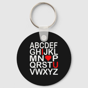 I Love You Alphabet Valentines Day Heart Fun Key Ring
