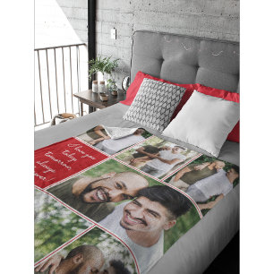 I Love You Always & Forever Modern 6 Photo Collage Fleece Blanket