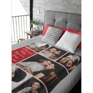 I Love You Always & Forever Modern 6 Photo Collage Fleece Blanket