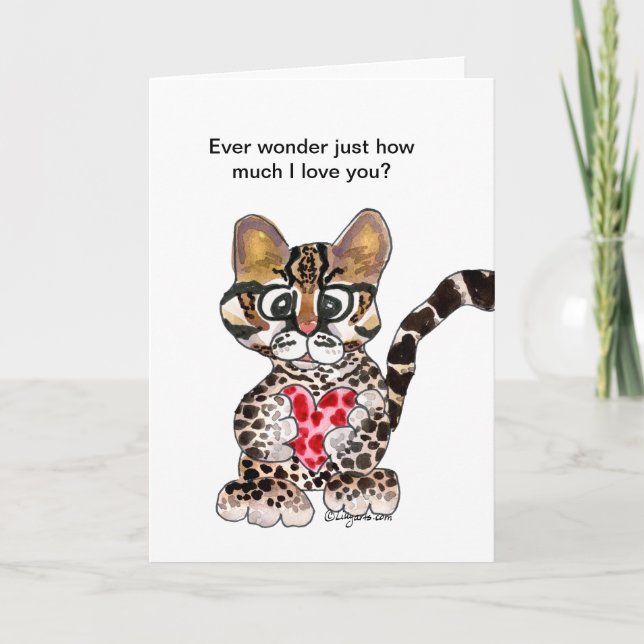 I Love You An Ocelot Valentine Card (Front)