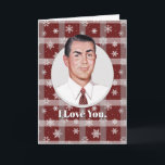 I Love You...and not just because..Christmas Card<br><div class="desc">***Customisation*** Change the background colour and the text. ***About the Art*** This design features a two-toned dot pattern to replicate advertisements from the 1950’s. iRetroDesigns pairs retro images with sarcasm. ***About the Artist*** This retro design was created by artist Glennis McClellan. Check out gifts for the sarcastic GAL in your...</div>