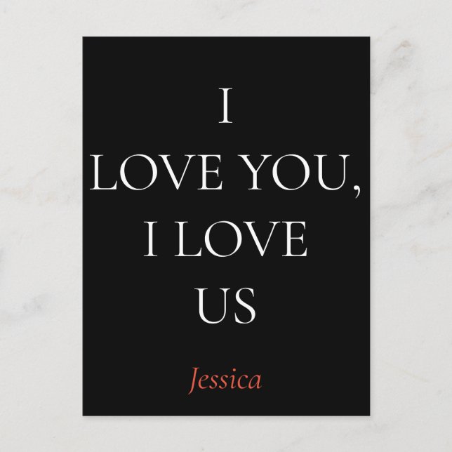 I love you and us, customise personalise  postcard (Front)