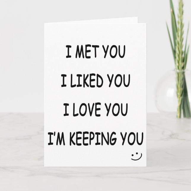 I Love You Anniversary Card For Her & For Him (Front)