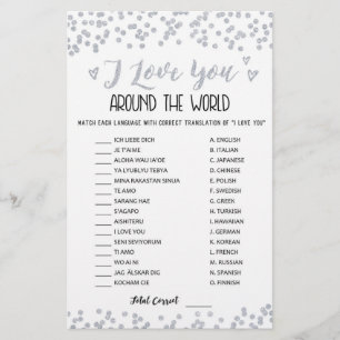 I love you around the world game with Answers