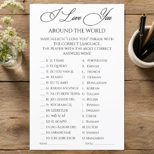 I Love You Around the World Shower Game