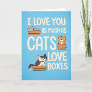 I Love You as Much as Cats Love Boxes – Valentine’ Holiday Card