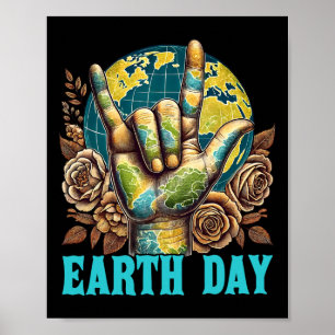 I Love You Asl Hand Sign Save Our Planet Retro Ear