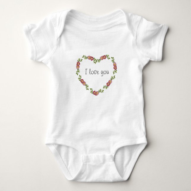 I Love You Baby Clothing Baby Bodysuit (Front)