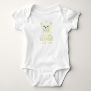 I Love You Baby Yellow Bear Cuddly Toy Bodysuit
