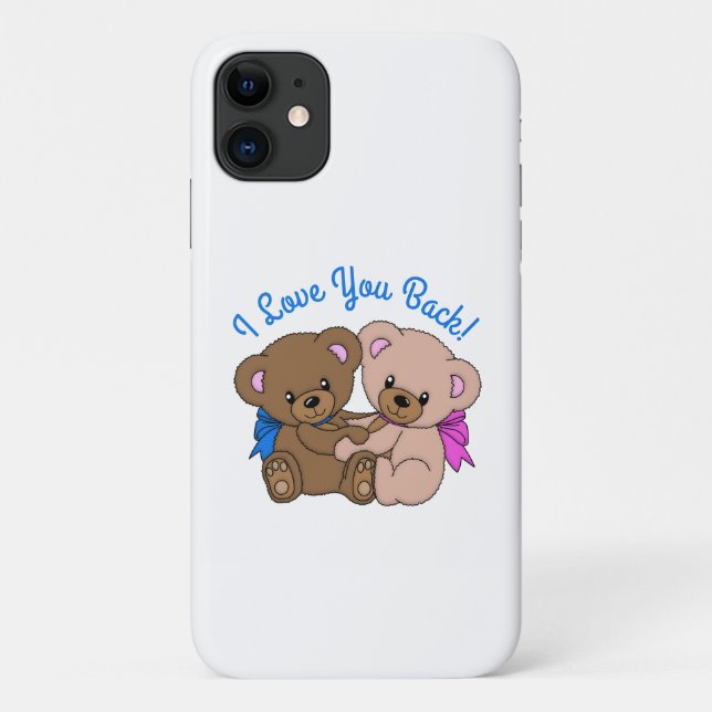 I Love You Back Teddy Bears Hugging Case-Mate iPhone Case (Back)