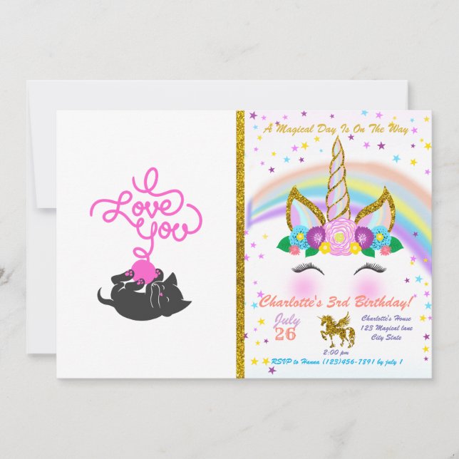 I love you - ball of wool - Choose back colour Invitation (Front)