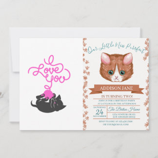 I love you - ball of wool - Choose back colour Invitation