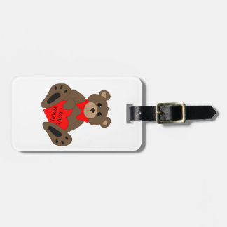 I Love You Bear Luggage Tag