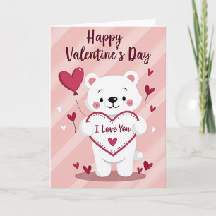 I Love You Bear Valentines Day Card
