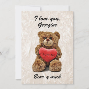I love you bear-y much - Teddy Bear Holiday Card