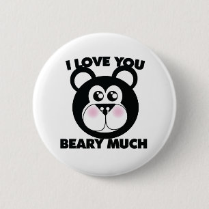 I Love you Beary Much 6 Cm Round Badge