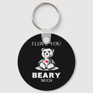 I Love You Beary Much Bear Lover Men Women Funny V Key Ring