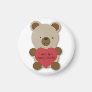 I Love You Beary Much Cute Teddy Bear Magnet