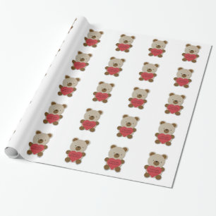 I Love You Beary Much Cute Teddy Bear Wrapping Paper