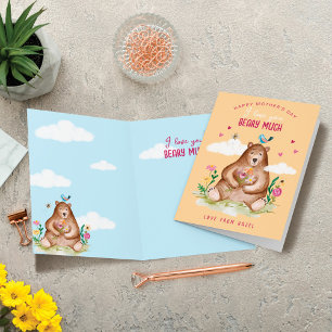 I Love You Beary Much Happy Mother's Day Cute Bear Holiday Card