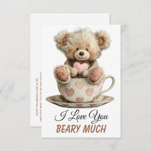 I Love You Beary Much In Cup Postcard