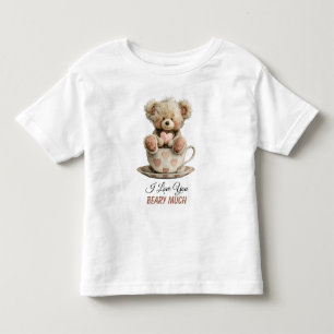 I Love You Beary Much In Cup Postcard Toddler T-Shirt