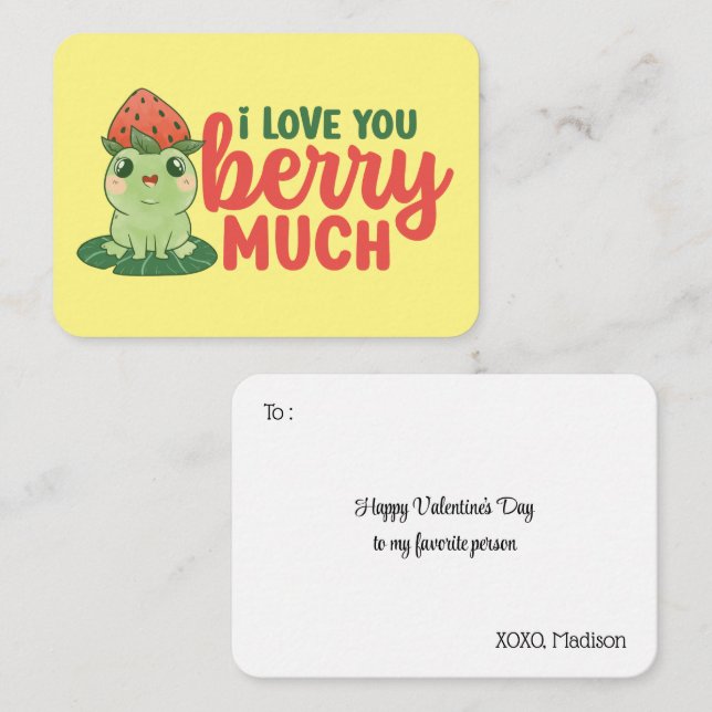 I Love You Berry Much Funny Cute Valentine's Day Card (Front/Back)