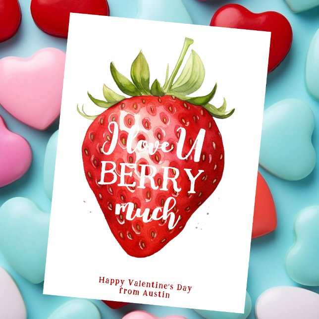 I love you berry much funny valentine's day holiday card (Creator Uploaded)