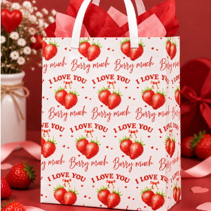 I Love You Berry Much Strawberry Valentine Medium Gift Bag