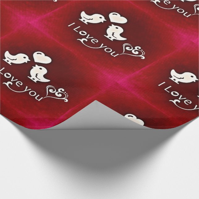 I Love You Birds Wrapping Paper (Corner)
