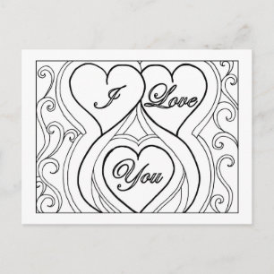 I Love You Black and White Postcard