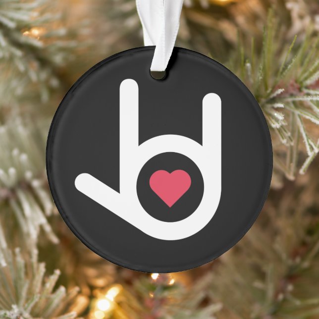 I Love You Black Christmas Ornament (Tree)
