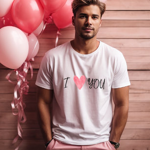 "I Love You" Bold Watercolor Heart men T-Shirt