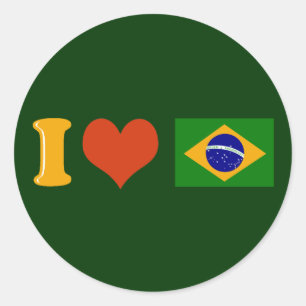 I love you Brazil Classic Round Sticker
