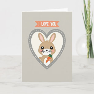 I Love You Bunny Carrot Card