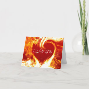 I Love You Burning Heart Card