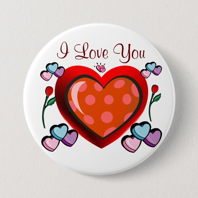 I Love You_Button 7.5 Cm Round Badge (Front)