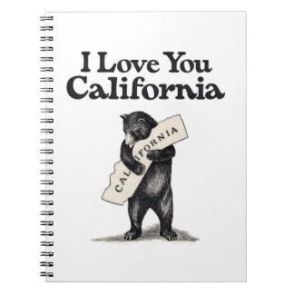 I Love You California Bear Hug Notebook