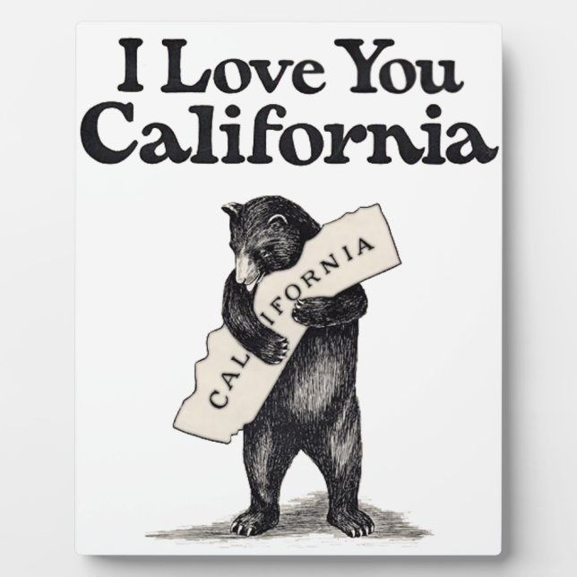 I Love You California Bear Hug Plaque (Front)