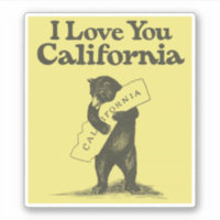 I Love You California Bear Hugging State