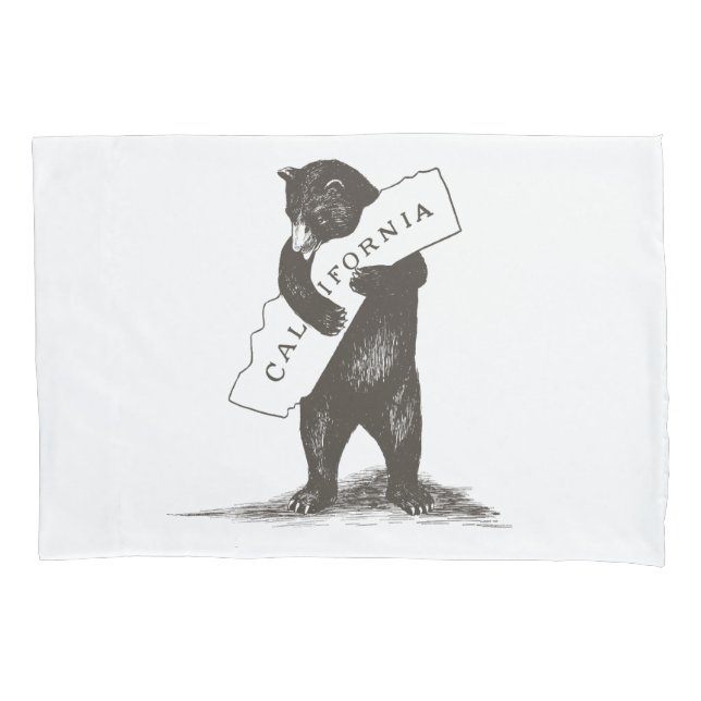 I Love You California Bear Hugging State Pillowcase (Front)