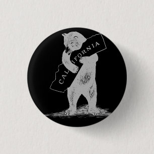 I Love You California--Black and Silver 3 Cm Round Badge