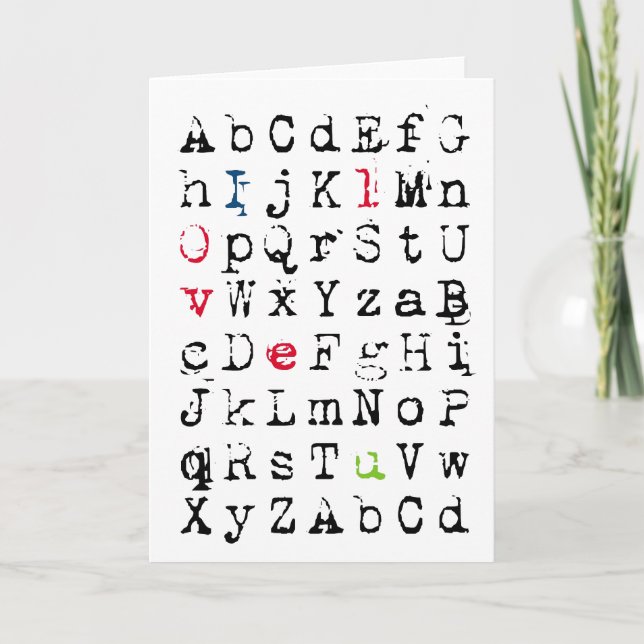 I Love you Card (Front)