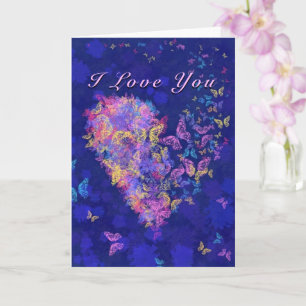 I Love You Card Butterfly Heart Love