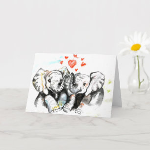 I Love You Card Elephants Romantic Love
