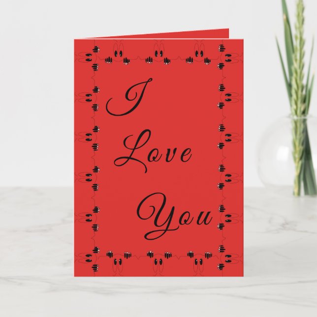 I Love You Card For You - Custom Colours - Text (Front)