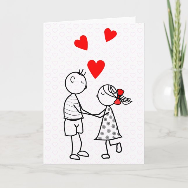 I Love You Card Romantic Couple - Your Text Name (Front)